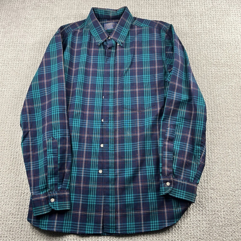 Vintage Pendleton Sir Pendleton Wool Shirt Green Plaid Flannel Men’s Large